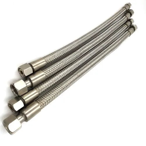 SS.304 CORRUGATED FLEXIBLE HOSE SIZE : 1/2" X 300 MM LENGTH BOTH SIDE 1/2" BSP FEMALE